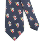 Men's Santa Claus Xmas Holiday Navy Blue Christmas Tie