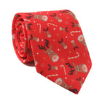 Men's Christmas Elk Funny Red Xmas Festive Tie