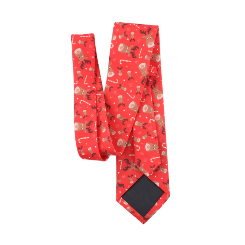 Men's Christmas Elk Funny Red Xmas Festive Tie