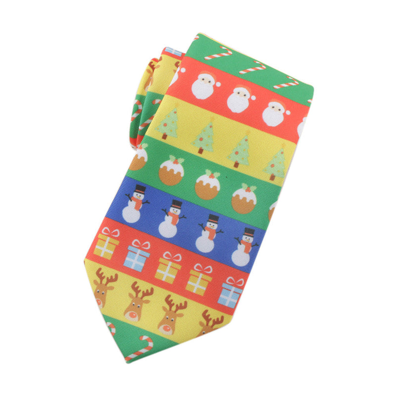Men's Christmas Print Funny Colorful Festive Xmas Tie
