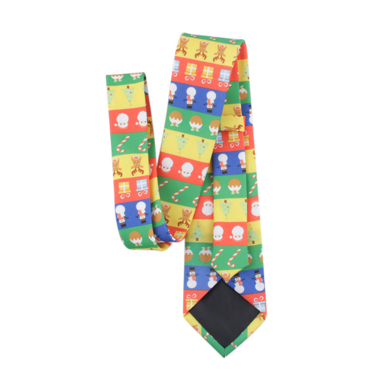 Men's Christmas Print Funny Colorful Festive Xmas Tie