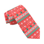 Men's Red Christmas Print Funny Neckties Christmas Tie