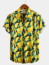 Men's Tropical Banana Print Hawaiian Short Sleeve Shirt