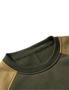 Men's Casual Color Block Round Long Sleeve Sweatshirt