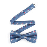 Men's Christmas Elk Light Blue Xmas Festival Bow Tie