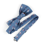 Men's Christmas Elk Light Blue Xmas Festival Bow Tie