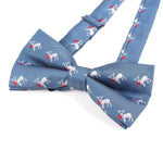 Men's Christmas Elk Light Blue Xmas Festival Bow Tie