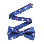 Men's Santa and Snowman Xmas Blue Christmas Bow Tie