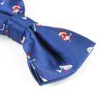 Men's Santa and Snowman Xmas Blue Christmas Bow Tie