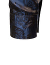 Men's Jacquard Vintage Rose Flower Print Party Prom Long Sleeve Dress Shirt