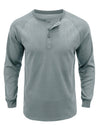 Men's  Solid Color Henry Collar Long Sleeve Casual T-Shirt