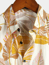 Men's Tropical Leaves Print Short Sleeve Shirt
