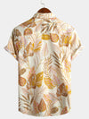 Men's Tropical Leaves Print Short Sleeve Shirt