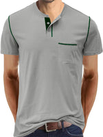 Men's Casual Summer Solid Color Pocket Short Sleeve T-Shirt