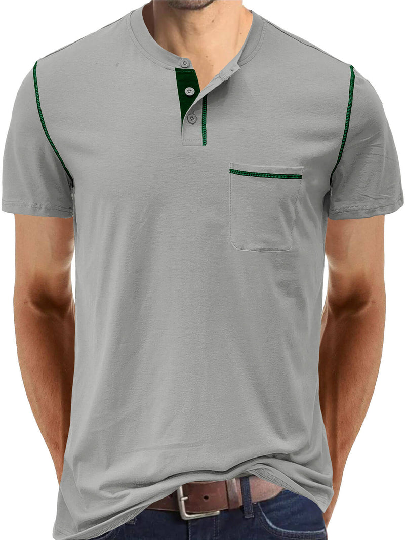 Men's Casual Summer Solid Color Pocket Short Sleeve T-Shirt