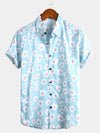 Men's Floral Daisy Print Tropical Hawaiian Cotton Flower Shirt