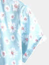 Men's Floral Daisy Print Tropical Hawaiian Cotton Flower Shirt