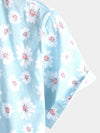 Men's Floral Daisy Print Tropical Hawaiian Cotton Flower Shirt