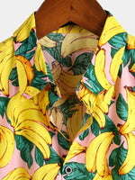 Men's Banana Cotton Fruit Print Tropical Hawaiian Shirt