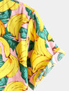 Men's Banana Cotton Fruit Print Tropical Hawaiian Shirt