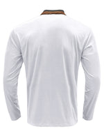Men's Henry Collar Solid Color Long Sleeve Casual T-Shirt