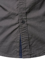 Men's Long Sleeve Lapel Pocket Cotton Army Outdoor Casual Shirt