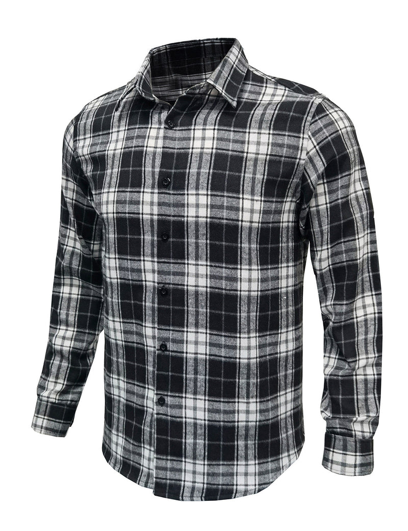 Men's Classic Plaid Vintage Button Up  Long Sleeve Shirt