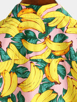Men's Banana Cotton Fruit Print Tropical Hawaiian Shirt