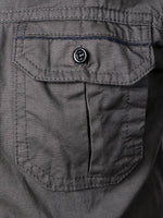 Men's Long Sleeve Lapel Pocket Cotton Army Outdoor Casual Shirt