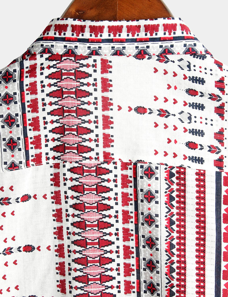 Men's Cotton Basic Printed Short Sleeve Shirt