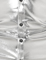 Men's Button Up Luxury Shiny Tuxedo Party Costume Long Sleeve Dress Shirt