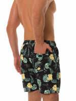 Men's Summer Tropical Floral Leaf Print Beach Shorts Swimming Trunks