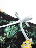 Men's Summer Tropical Floral Leaf Print Beach Shorts Swimming Trunks