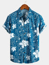 Men's Floral Printed Holiday Breathable Short Sleeve Shirt