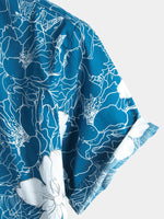 Men's Floral Printed Holiday Breathable Short Sleeve Shirt