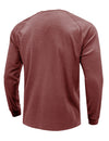 Men's  Solid Color Henry Collar Long Sleeve Casual T-Shirt