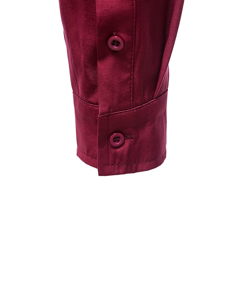 Men's Solid Color Classic Button Up Long Sleeve Casual Shirt
