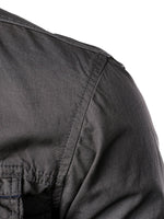 Men's Long Sleeve Lapel Pocket Cotton Army Outdoor Casual Shirt