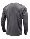 Men's  Solid Color Henry Collar Long Sleeve Casual T-Shirt