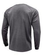 Men's  Solid Color Henry Collar Long Sleeve Casual T-Shirt