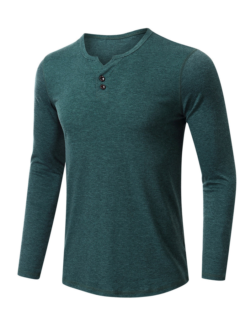 Men's Casual Solid Color Long Sleeve T-shirt