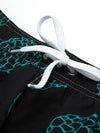 Men's Summer Pineapple Fruit Print Black Beach Shorts Swimming Trunks