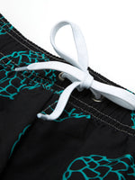 Men's Summer Pineapple Fruit Print Black Beach Shorts Swimming Trunks