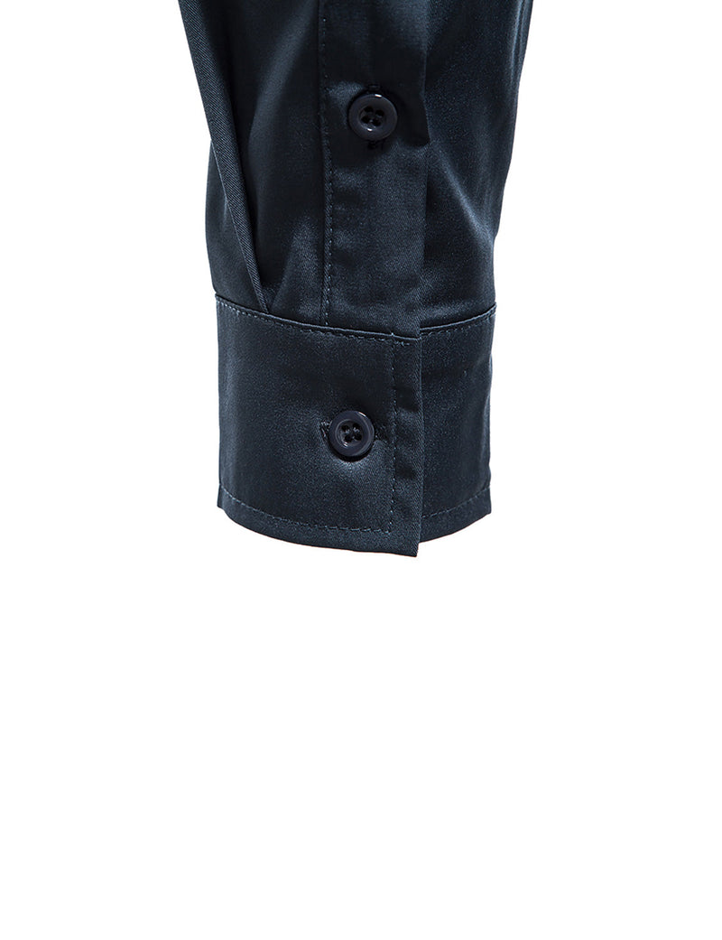 Men's Solid Color Classic Button Up Long Sleeve Casual Shirt