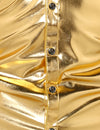 Men's Luxury Shiny Button Up Tuxedo Costume Long Sleeve Party Dress Shirt