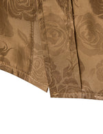 Men's Jacquard Vintage Rose Flower Print Party Prom Long Sleeve Dress Shirt
