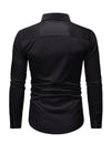 Men's Solid Color Casual Tuxedo Banquet Long Sleeve Dress Shirt