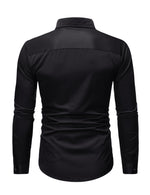 Men's Solid Color Casual Tuxedo Banquet Long Sleeve Dress Shirt