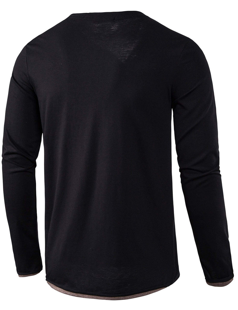 Men's Casual Solid Color Long Sleeve T-shirt