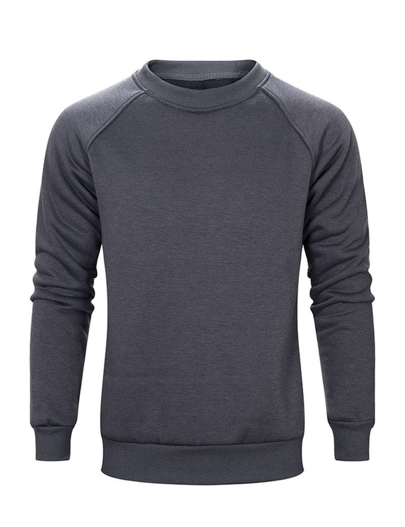 Men's Casual Classic Solid Long Sleeve Fall Winter Sweatshirt